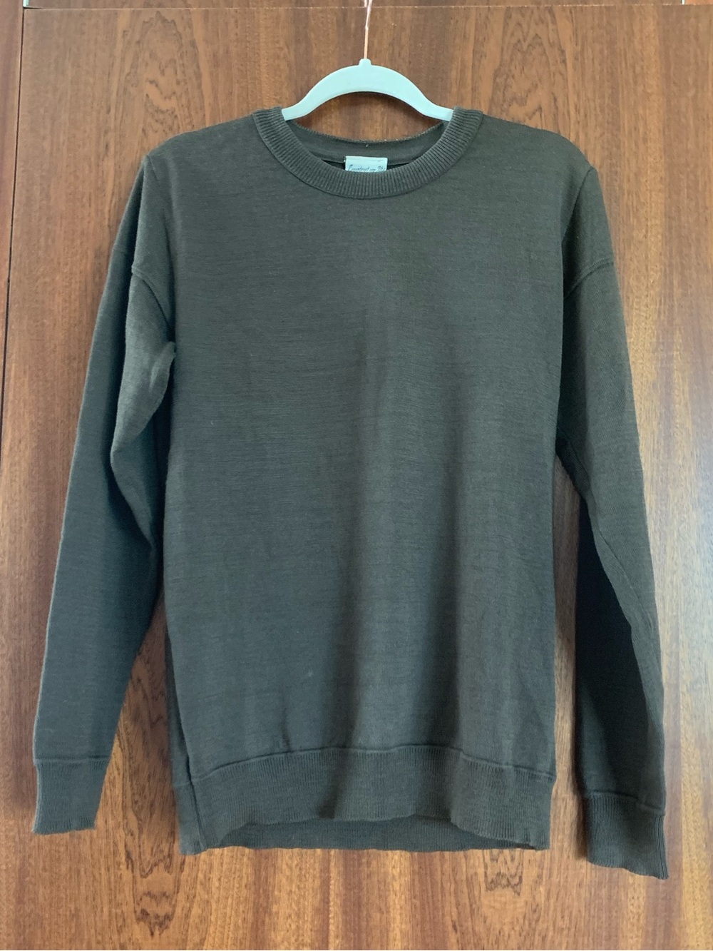 SNS Herning Wool Crewneck Sweater in Olive